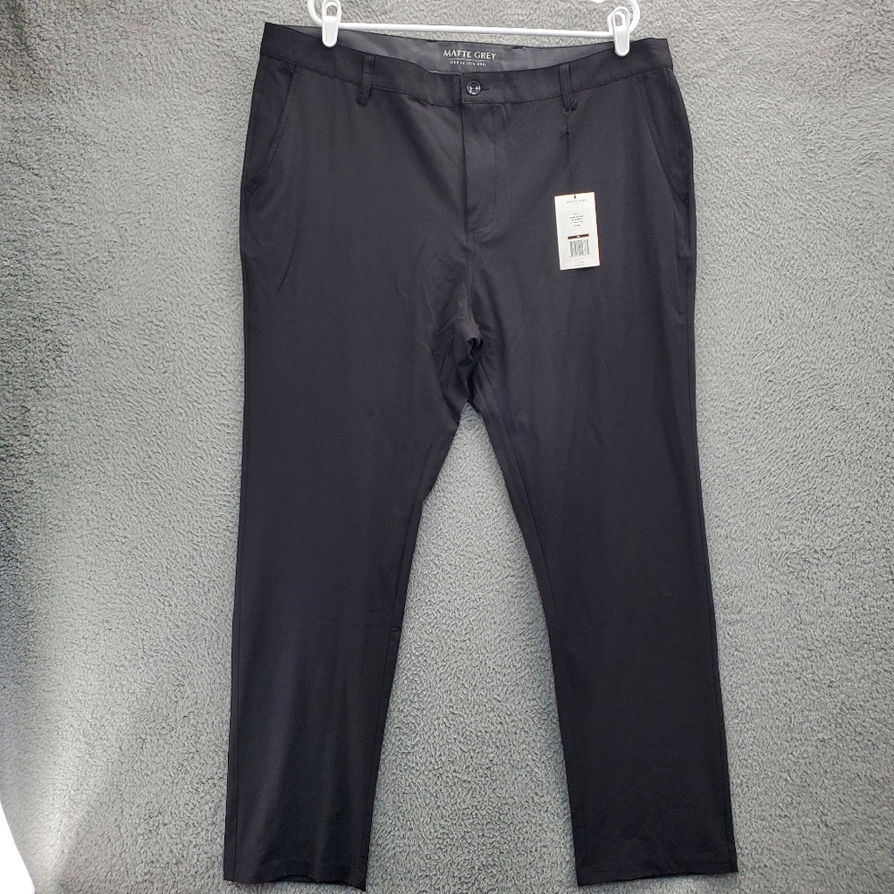 Haus Of Grey Matte Grey Pants Traveler Mens Size 42x32 Black